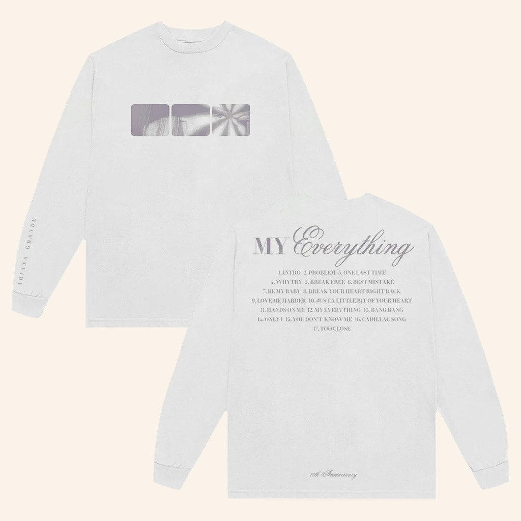 Ariana Grande Merch My Everything Tenth Anniversary Long Sleeve Shirt Gifts For Music Fans Ariana Grande Merch My Everything Tenth Anniversary Long Sleeve Shirt Gifts For Music Fans