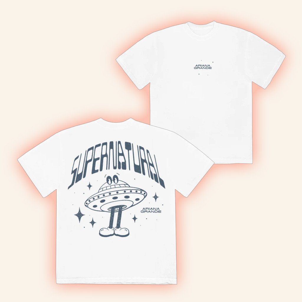 Ariana Grande Merch Supernatural White T-Shirt Birthday Gifts For Music Lovers Ariana Grande Merch Supernatural White T-Shirt Birthday Gifts For Music Lovers