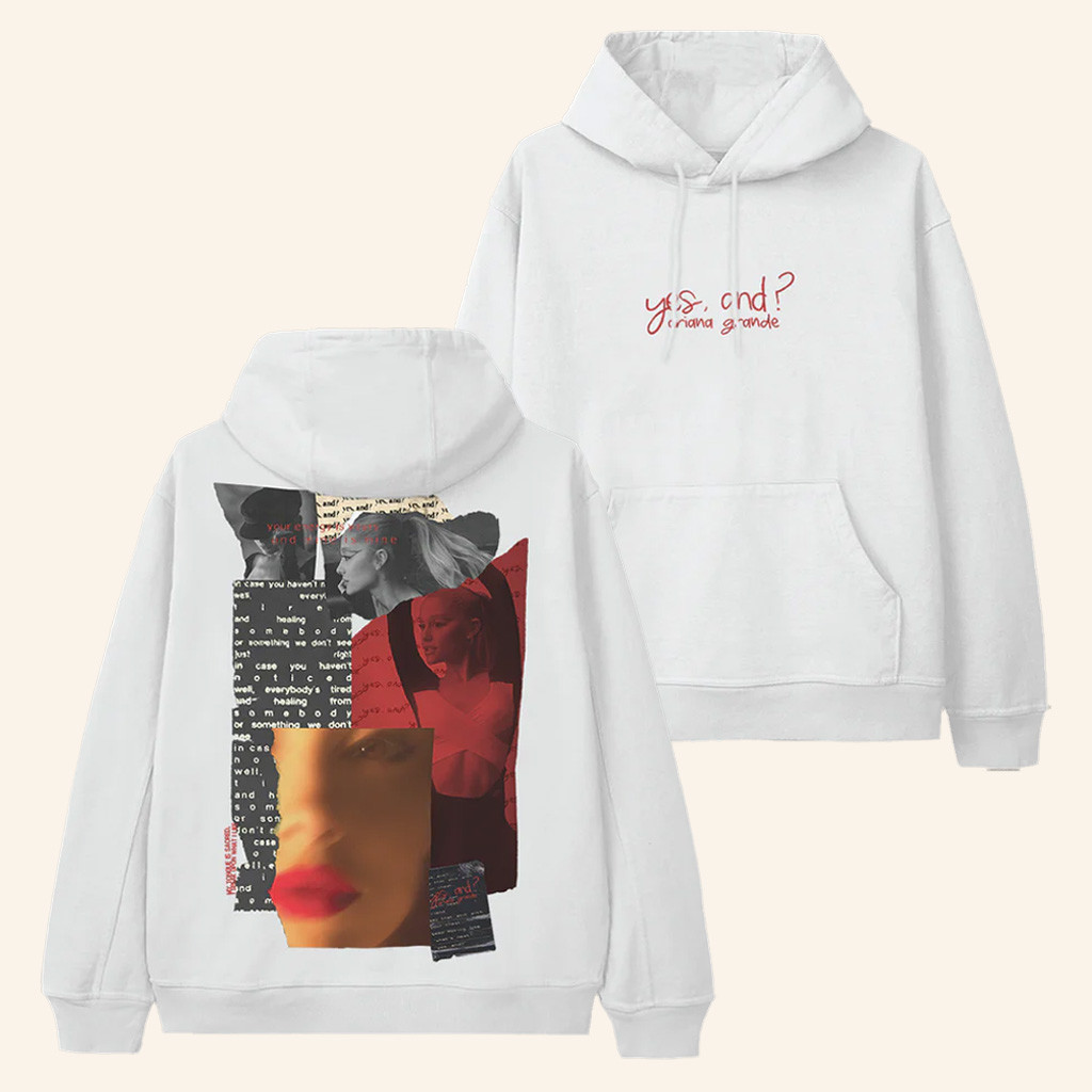 Ariana Grande Merch Yes And Collage Hoodie Gifts For Music Enthusiasts