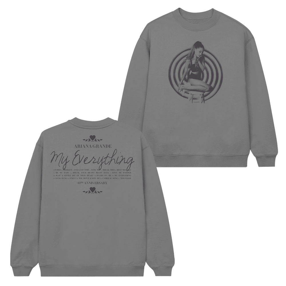 Ariana Merch Ariana My Everything Tenth Anniversary Grey Sweatshirt Music Lovers Gifts For Fans Ariana Merch Ariana My Everything Tenth Anniversary Grey Sweatshirt Music Lovers Gifts For Fans