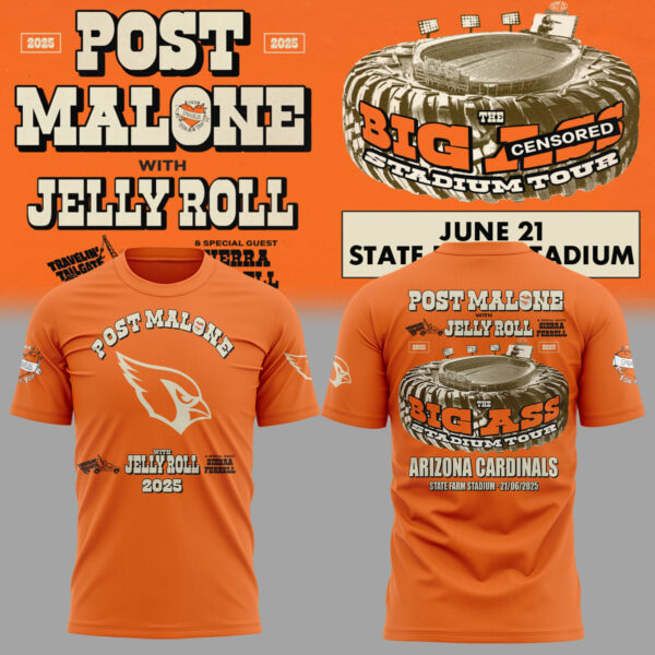 Arizona Cardinals Post Malone With Jelly Roll T-Shirt Gift Ideas For Football Players