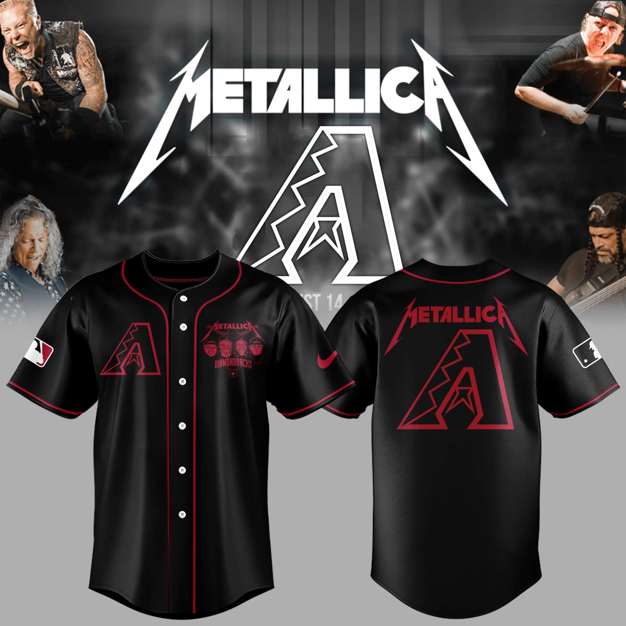 Arizona Diamondbacks Baseball Metallica Night Jersey Gifts For Baseball Players