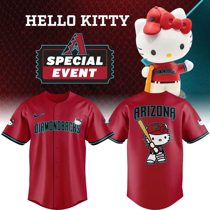 Arizona Diamondbacks Hello Kitty Jersey Diamondbacks Merch Baseball Father's Day Gifts