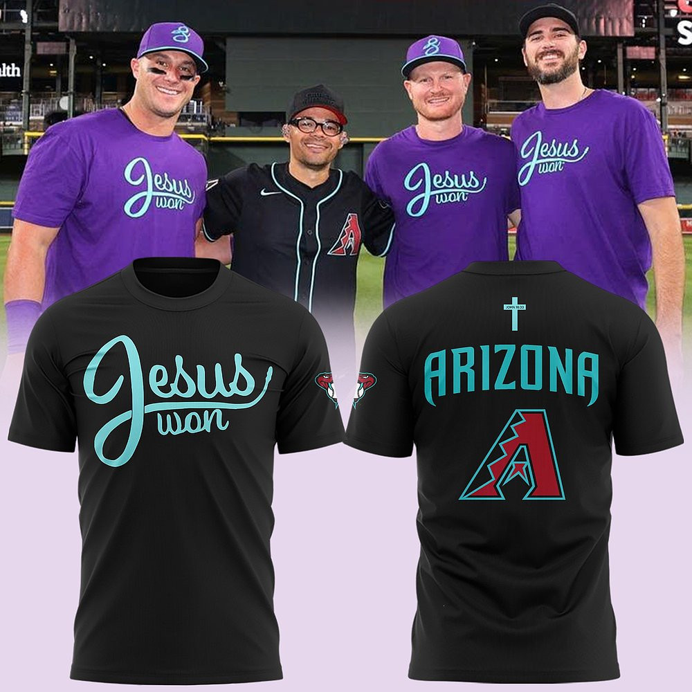 Arizona Diamondbacks Jesus Won Black T-Shirt Best Gift For Baseball Fans