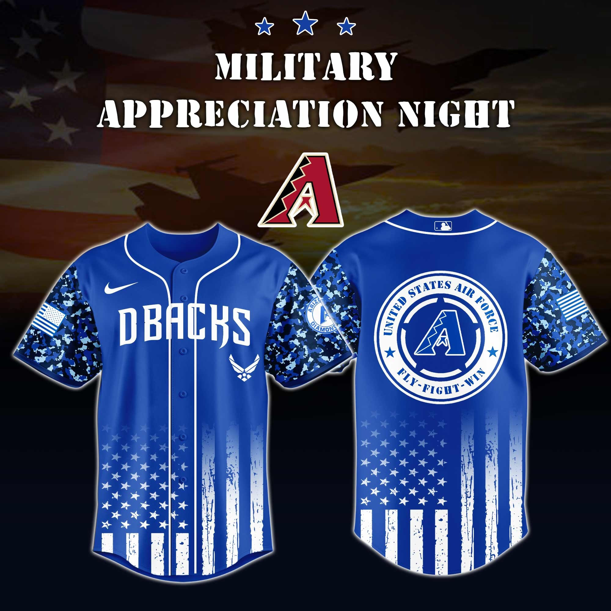 Arizona Diamondbacks MLB x Air Force Military Appreciation Night Jersey Editions Limited Arizona Diamondbacks Merch