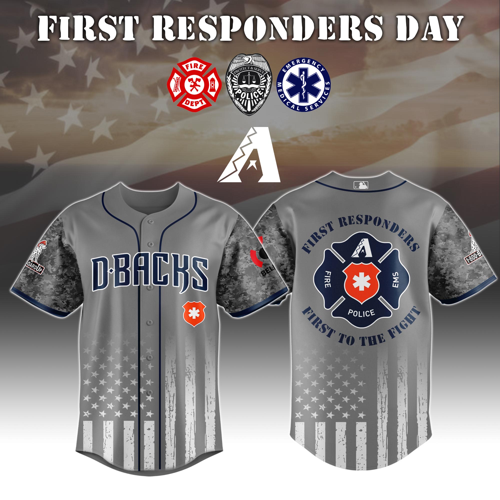Arizona Diamondbacks MLB x First Responders Jersey 2025 Gift For Baseball Fans