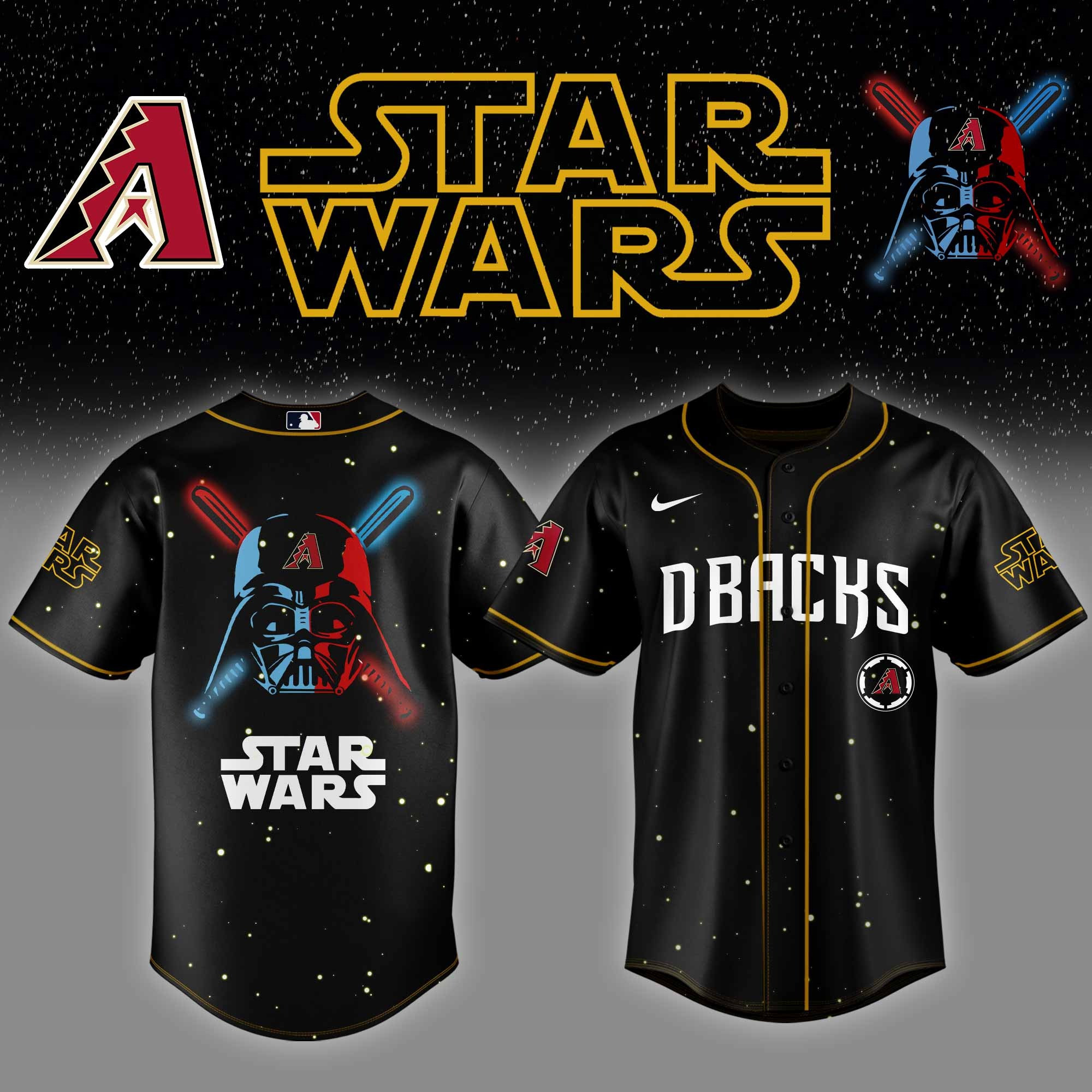 Arizona Diamondbacks MLB x Star Wars Jersey Unique Gifts For Baseball Fans