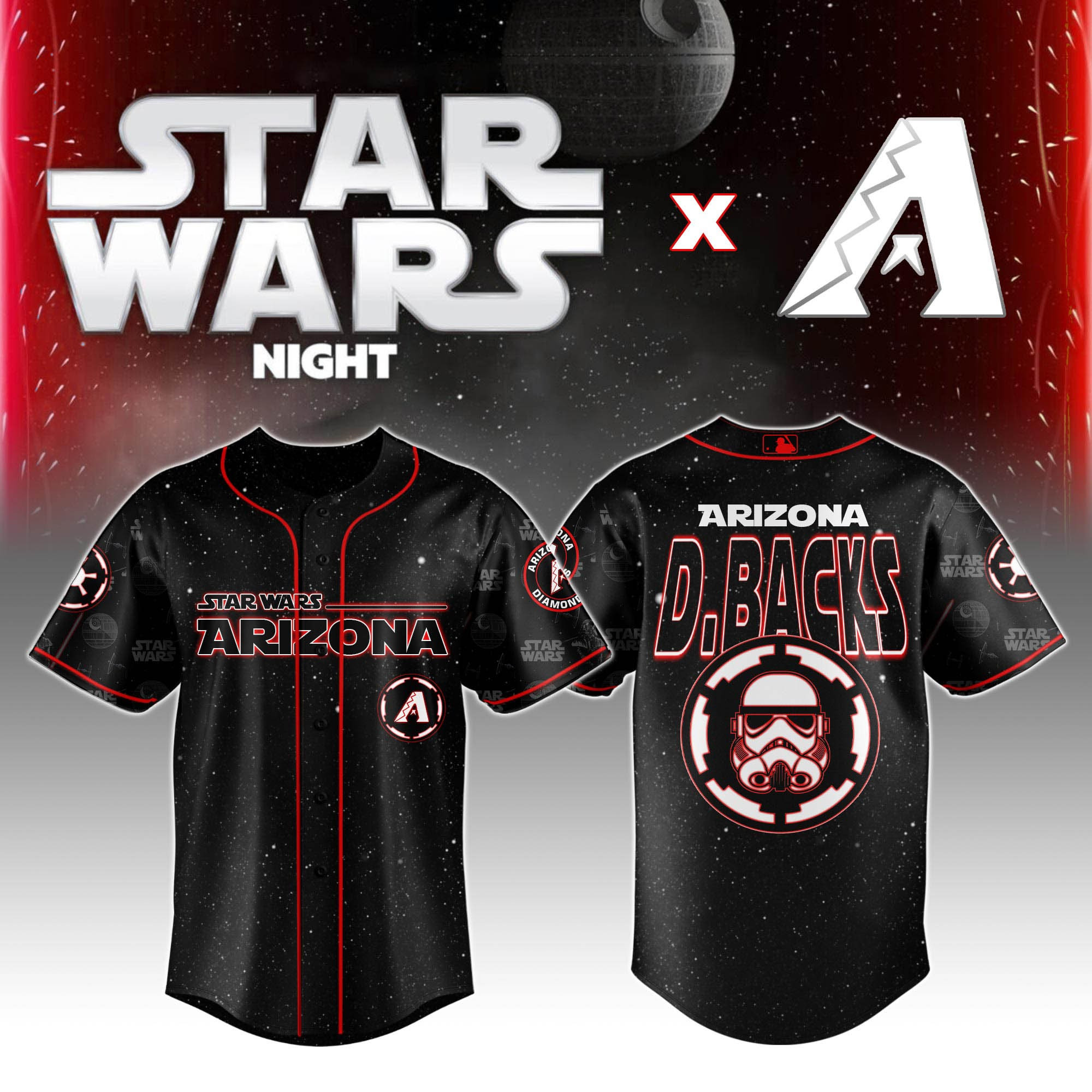 Arizona Diamondbacks MLB x Star Wars Night Jersey 2025 Cool Baseball Gifts