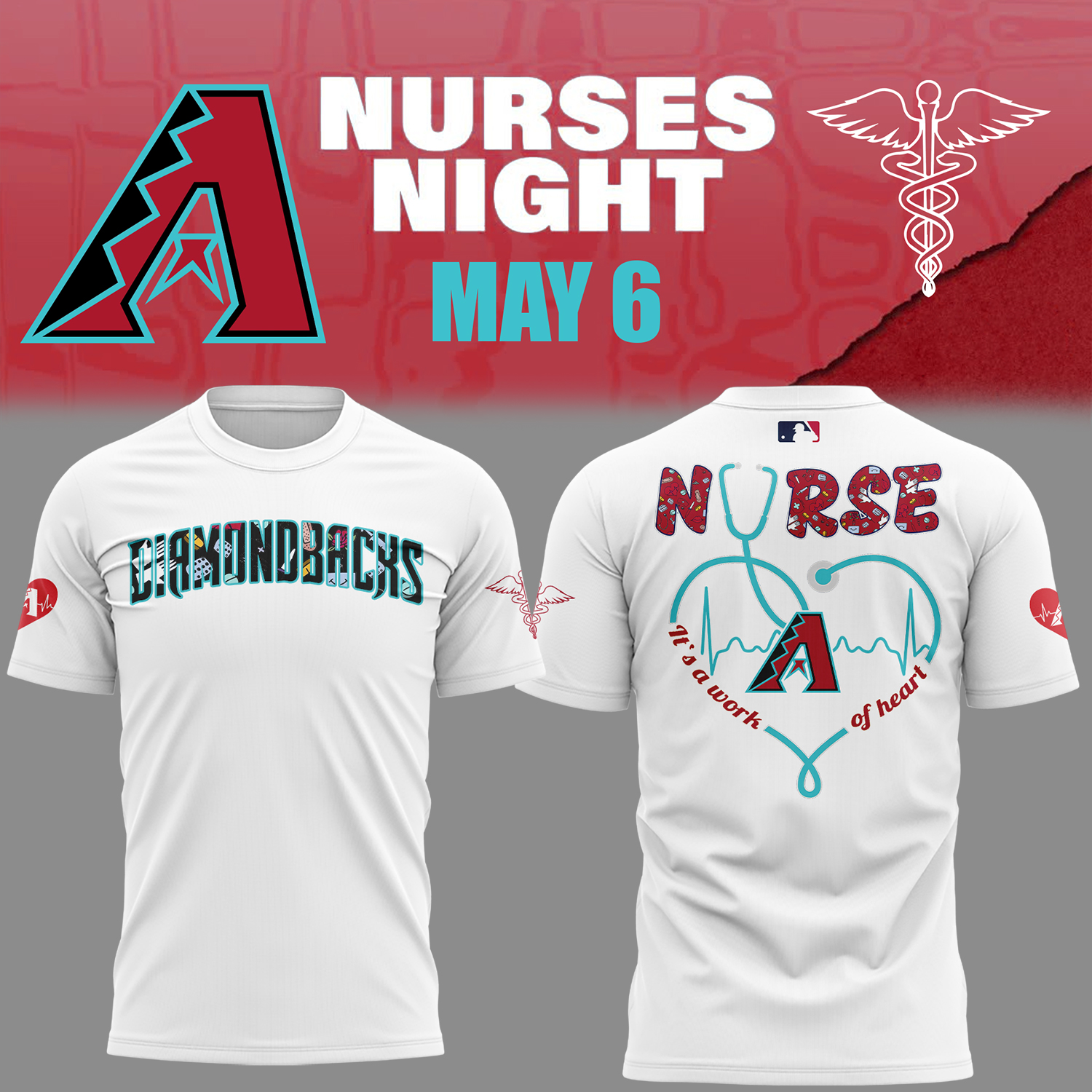 Arizona Diamondbacks Nurses Night T-Shirt Baseball Fan Gifts