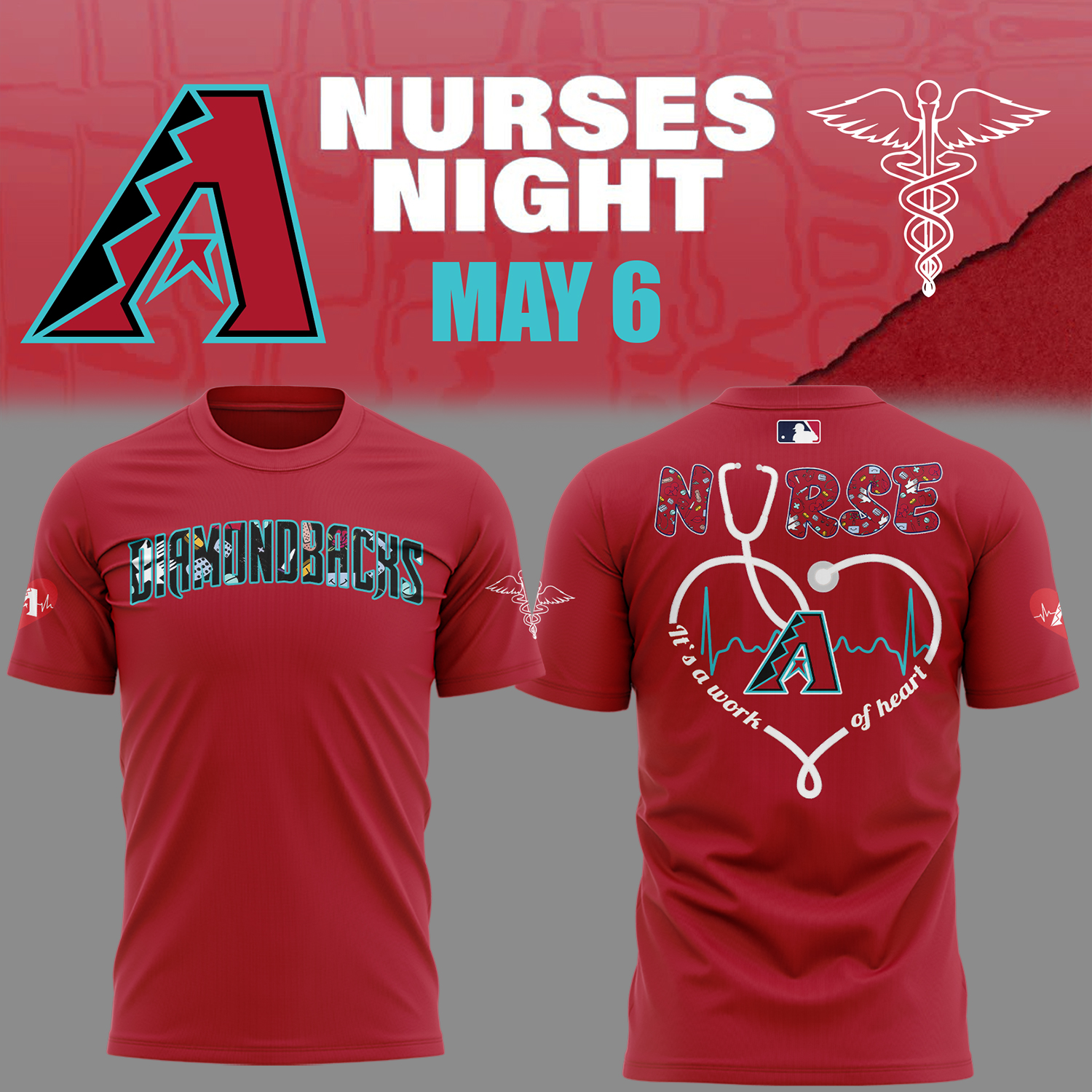 Arizona Diamondbacks Nurses Night T-Shirt Baseball Gifts Ideas