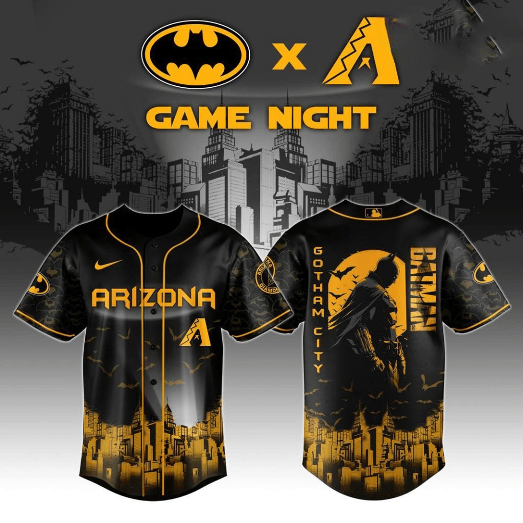 Arizona Diamondbacks x DC Batman Game Night Special Baseball Jersey Baseball Lover Gift Ideas