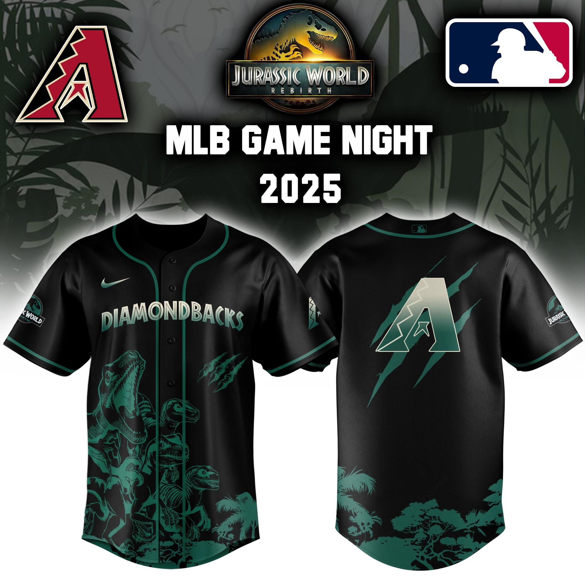 Arizona Diamondbacks x Jurassic World Baseball Jersey Colab 2025 Thoughtful Arizona MLB Merch Gift For Sport Fans