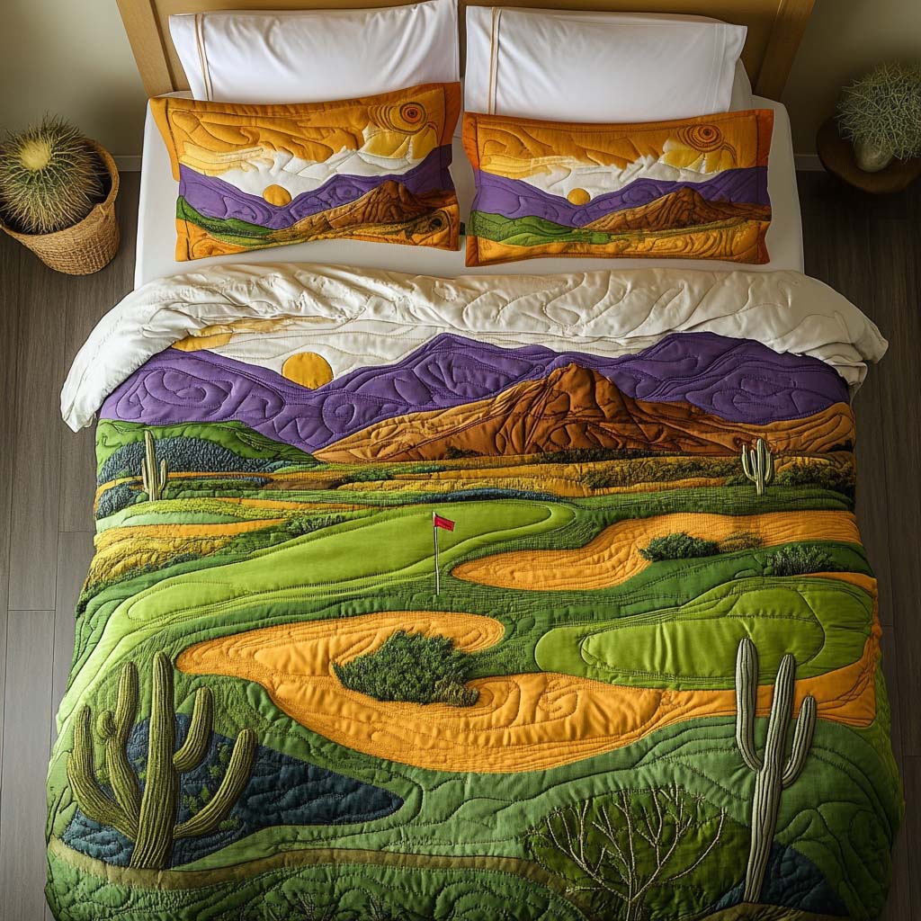Arizona Golf Legends Quilted Bedding Set Christmas Bedding Duvet Cover Cactus Theme Gifts