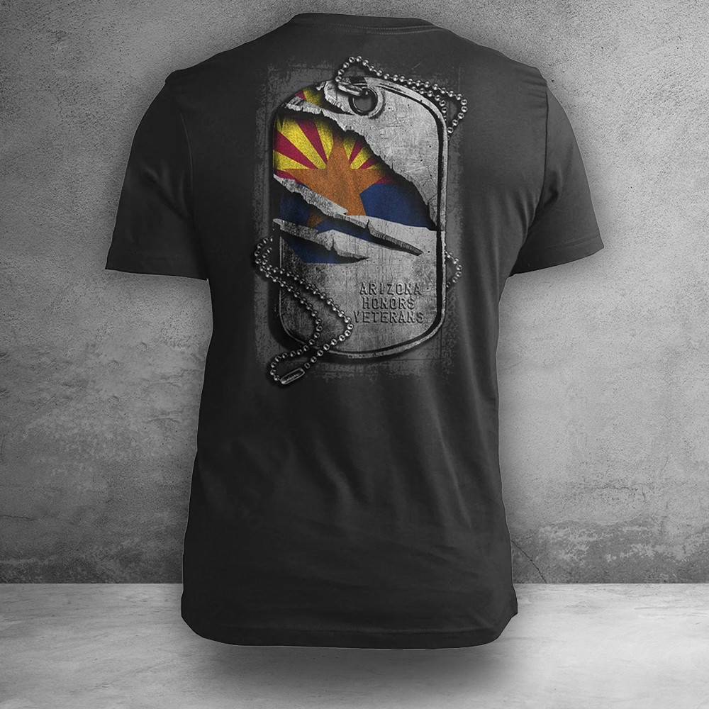 Arizona Honors Veterans Arizona T-Shirt Patriotic Graphic Tees Gifts For Veterans Men