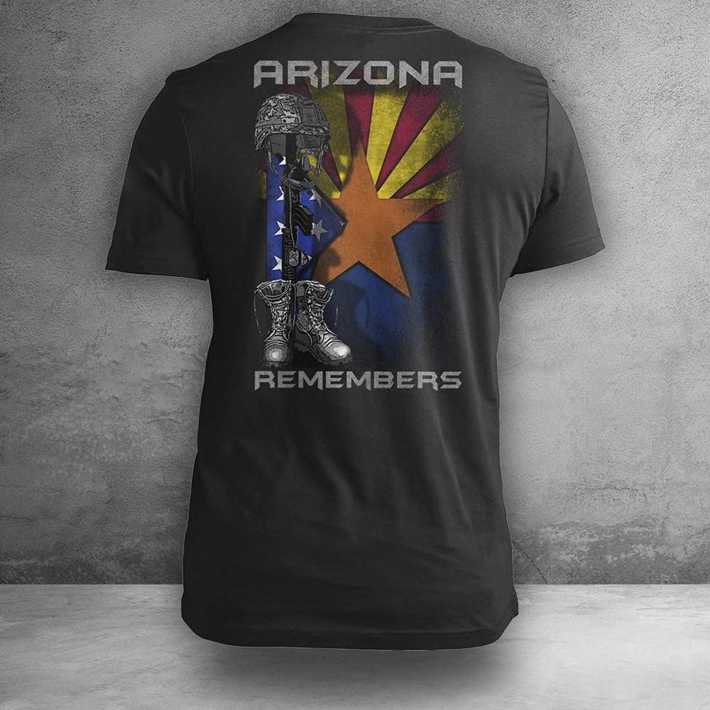 Arizona Remembers Arizona T-Shirt Veterans Day Shirts Cool Gifts For Dad