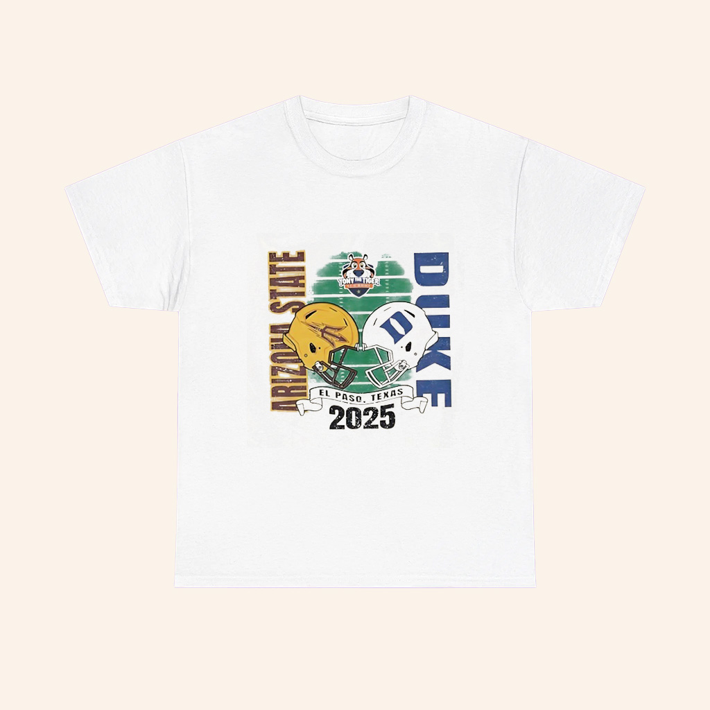 Arizona State Sun Devils Vs Duke 2025 Sun Bowl Head To Head T Shirt Arizona State Sun Devils Vs Duke 2025 Sun Bowl Head To Head T Shirt