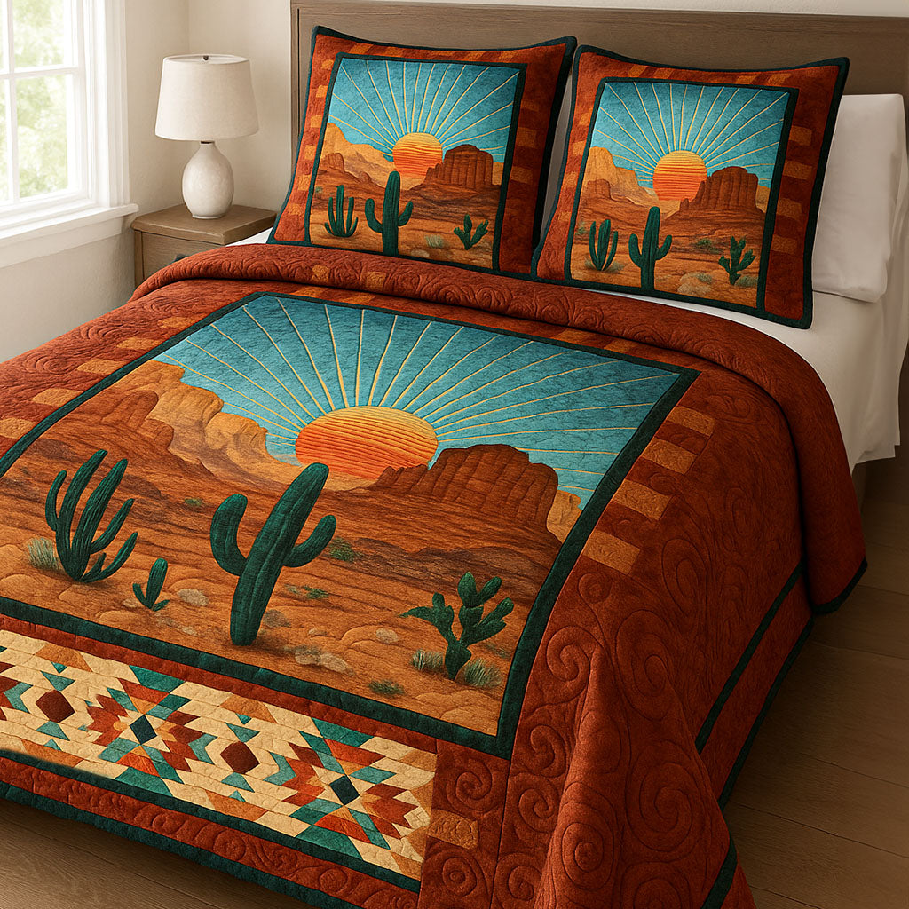 Arizona Sunset Quilted Bedding Set Best Comforter Sets Cactus Inspired Gifts