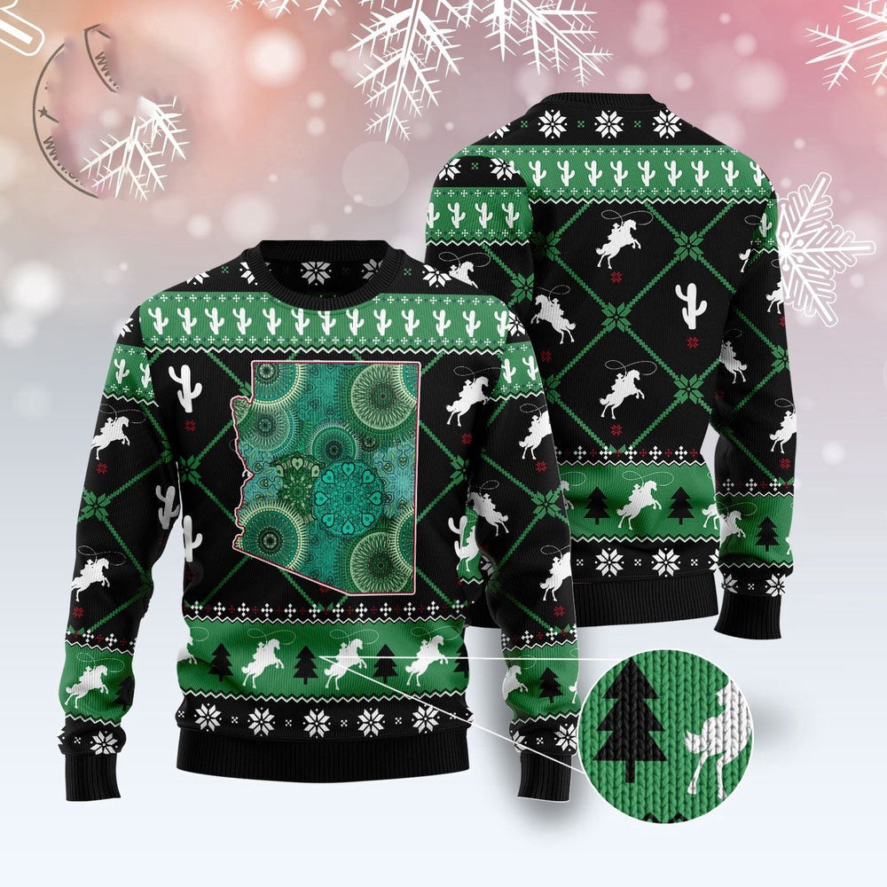 Arizona Usa Symbols Pattern Ugly Christmas Sweater Funny Ugly Christmas Sweater Holiday Gifts