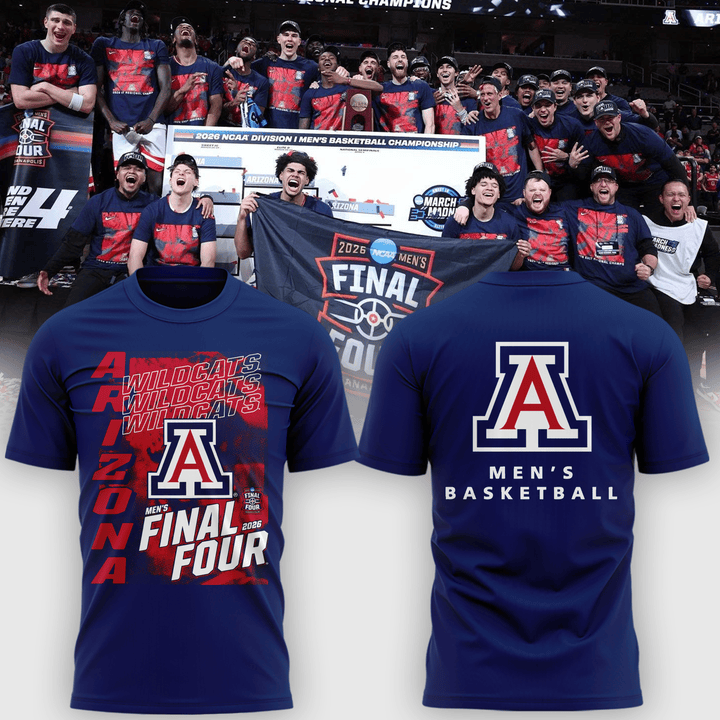 Arizona Wildcats 2026 Men's Basketball Tournament T-Shirt March Madness Final Four Tee Fan Gears