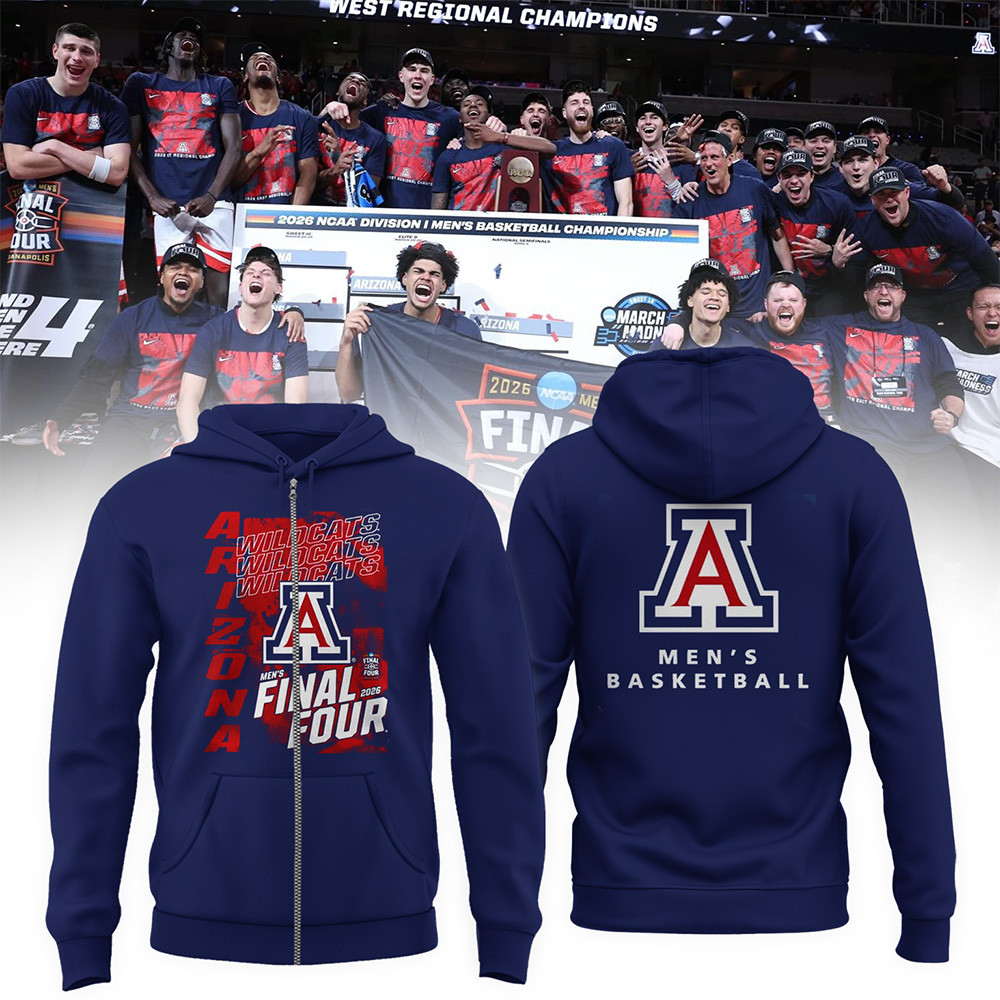 Arizona Wildcats 2026 Men's Basketball Tournament Zip Hoodie March Madness Final Four Apparel