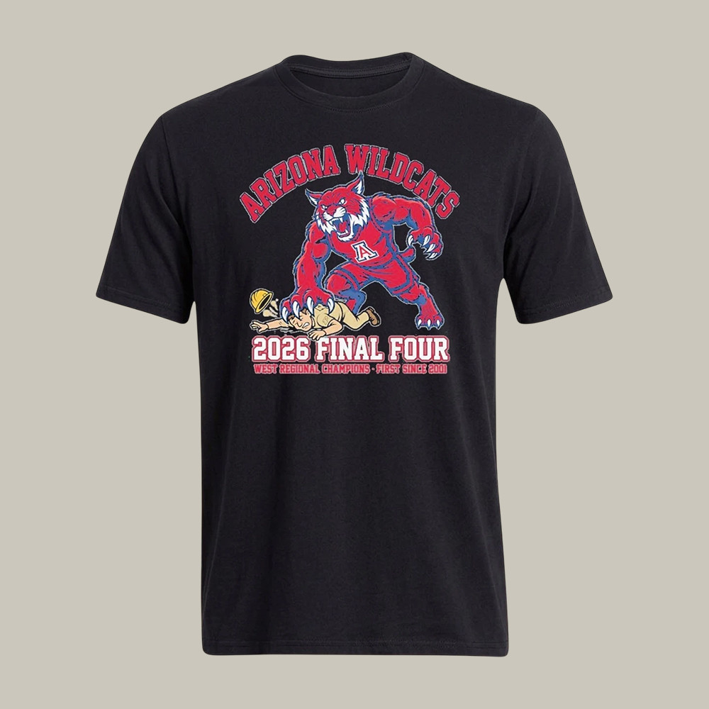 Arizona Wildcats 2026 NCAA Men's Basketball T-Shirt 2026 Final Four Clothing Fan Gear