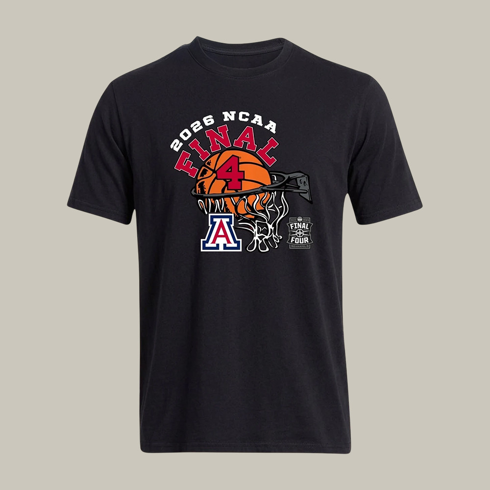 Arizona Wildcats 2026 NCAA Men's Basketball T-Shirt 2026 Final Four Merch Basketball Gear