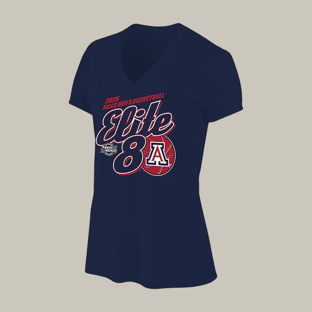 Arizona Wildcats 2026 NCAA Men's Basketball V-Neck Shirt 2026 Final Four Merch Gift For Wife