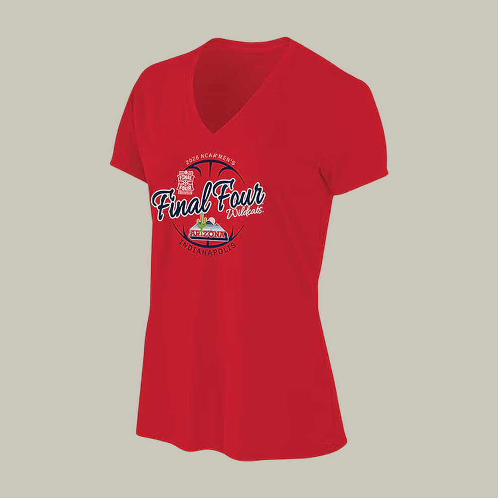 Arizona Wildcats 2026 NCAA Men's Basketball V-Neck Shirt Basketball Final Four Shirt Gift For Mom