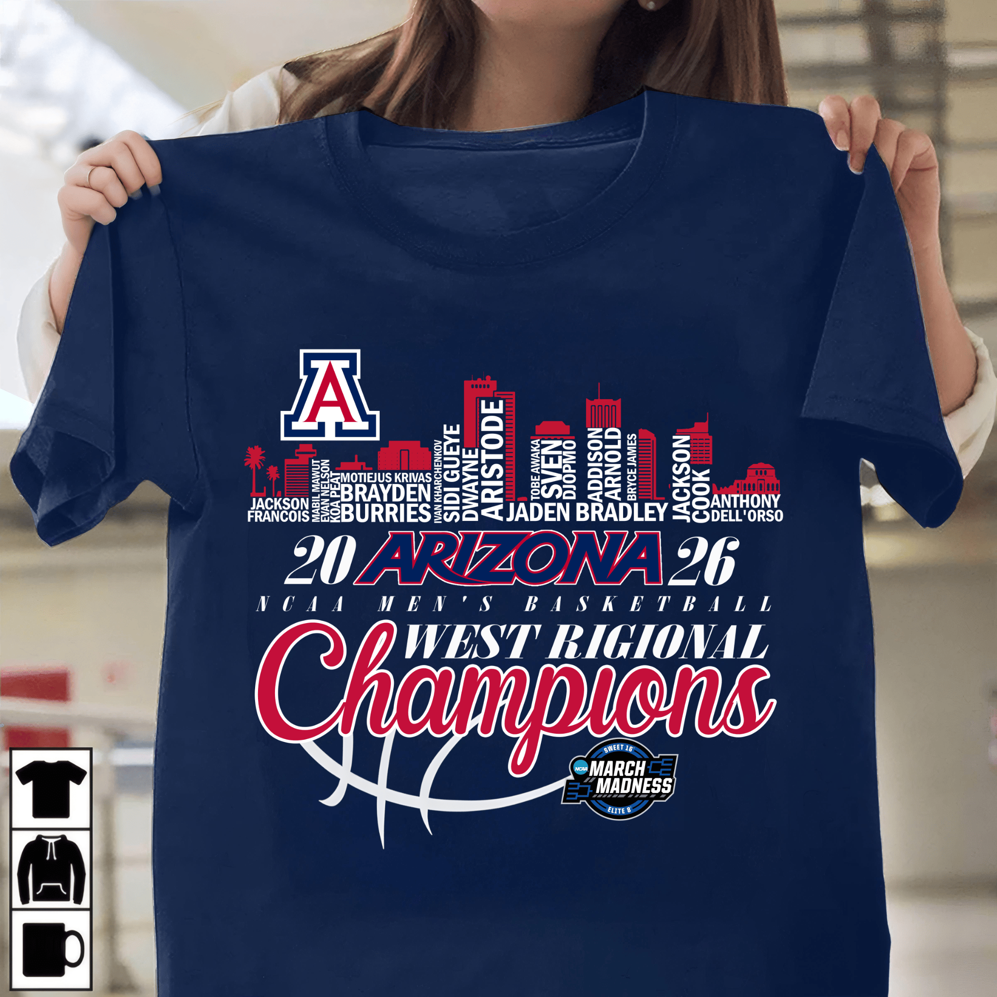 Arizona Wildcats 2026 West Regional Championship T-Shirt Arizona Wildcats Final Four Merch