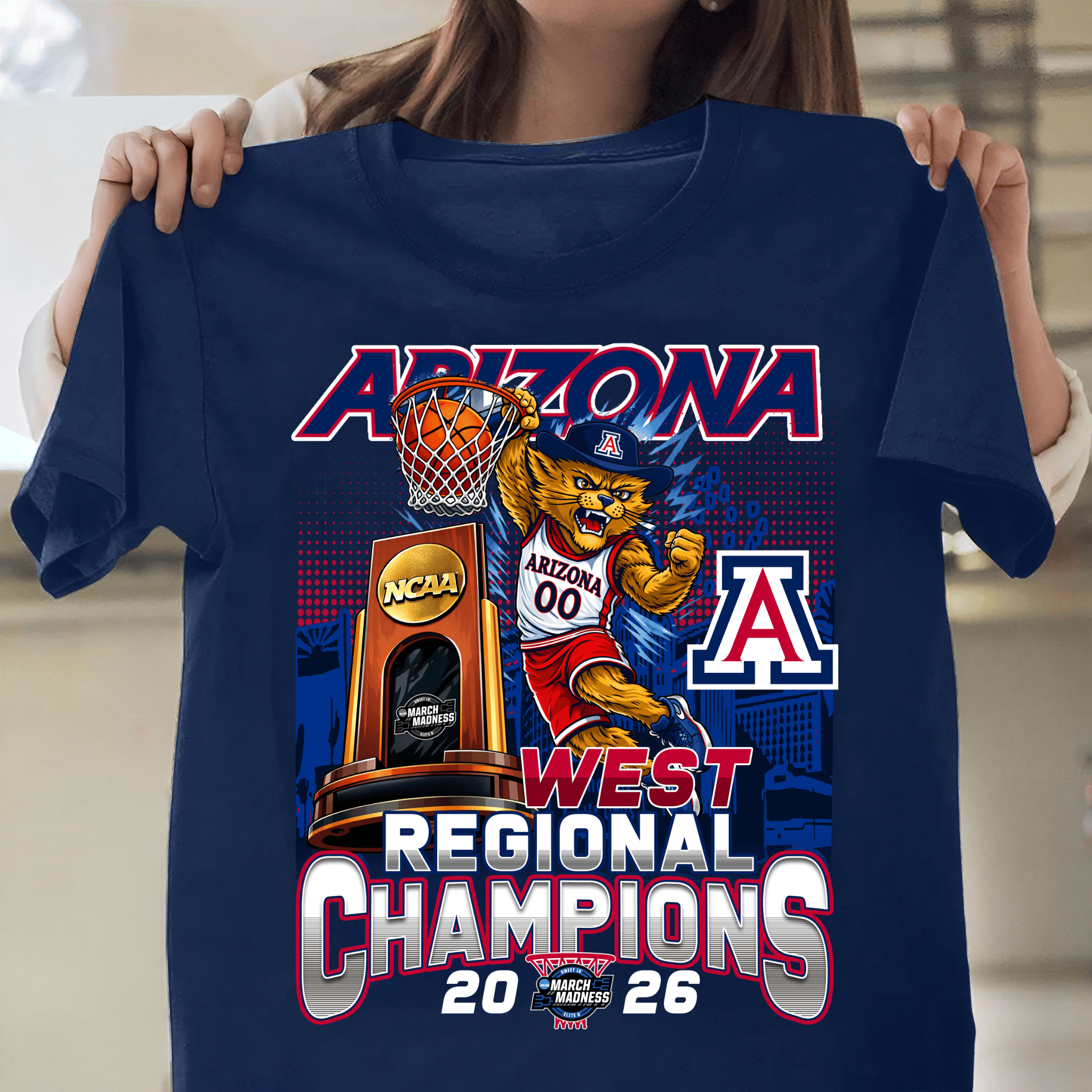 Arizona Wildcats 2026 West Regional Championship T-Shirt Basketball Clothes Wildcat Nation Gift