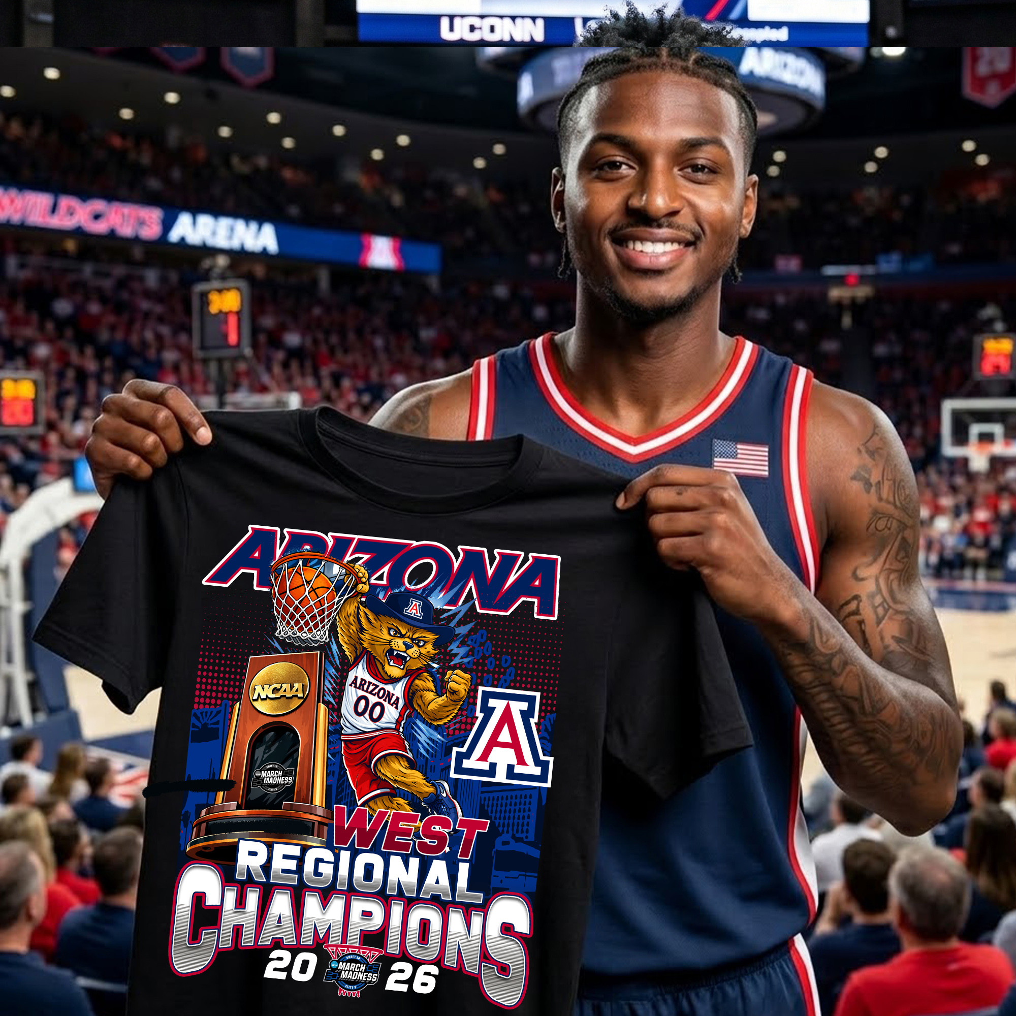 Arizona Wildcats 2026 West Regional Championship T-Shirt Game Day Shirt Fan Gear
