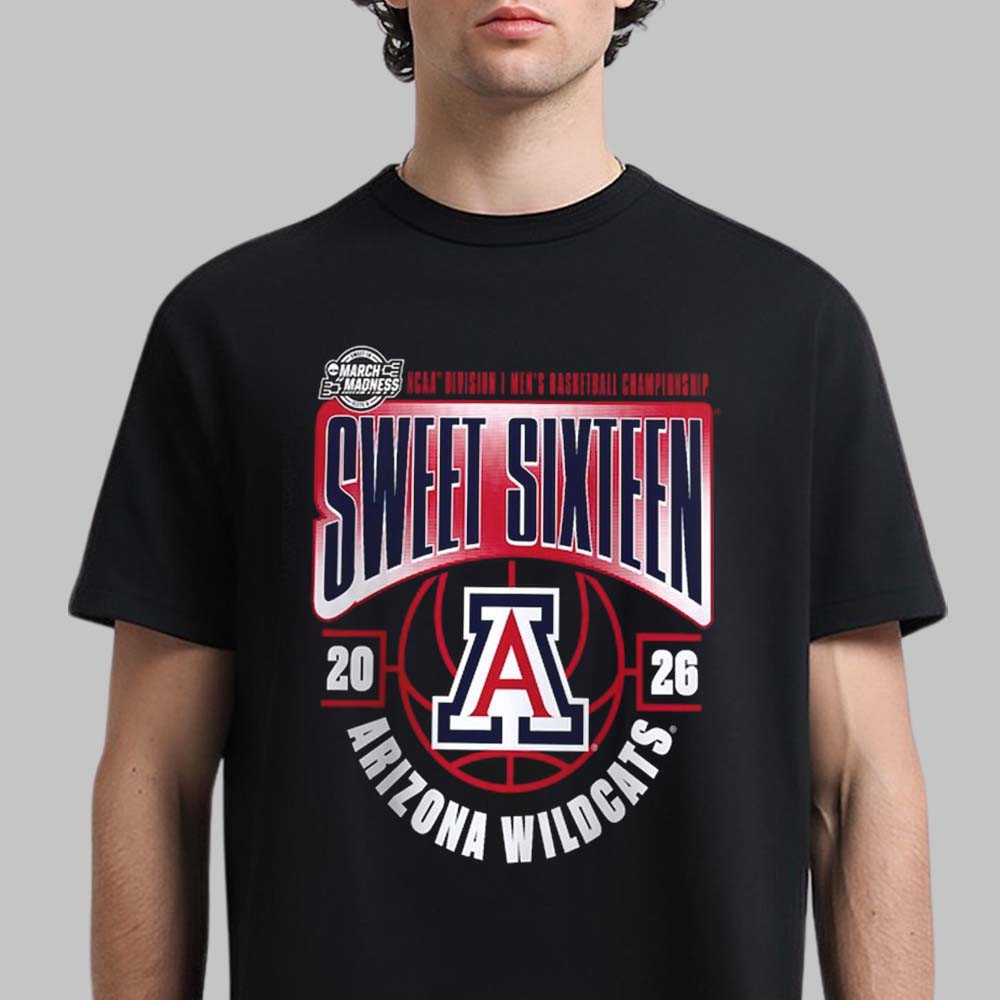 Arizona Wildcats Basketball 2026 NCAA March Madness Sweet 16 T-Shirt Basketball Fan Merch
