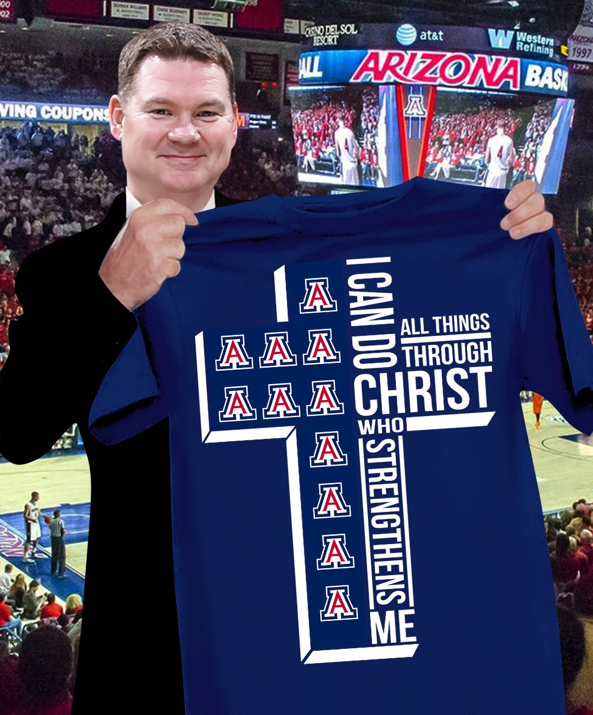 Arizona Wildcats Faith Fan Shirt I Can Do All Things Through Christ Who Strengthens Me