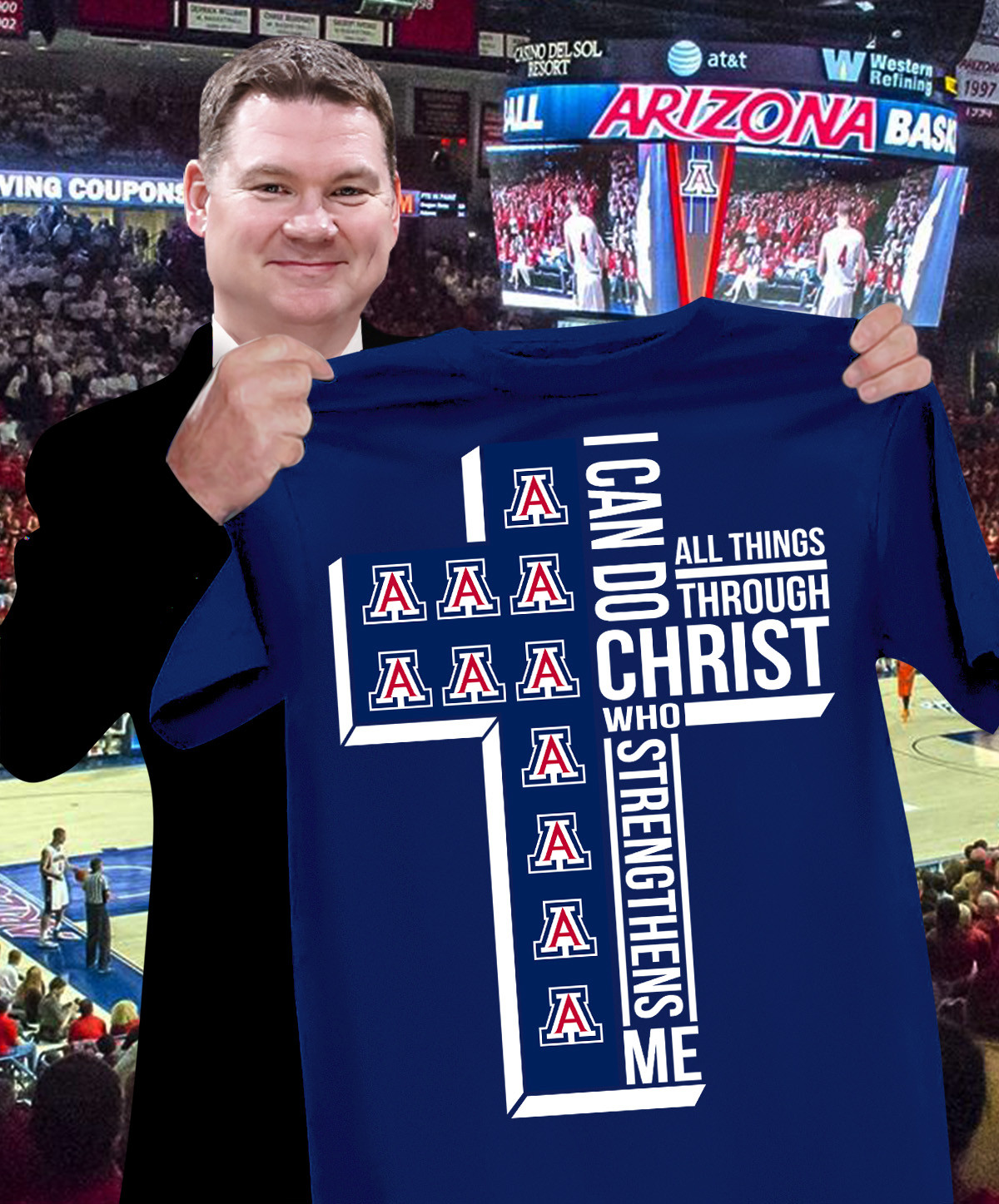 Arizona Wildcats I Can Do All Things Through Christ Who Strengthens Me T-Shirt Fan Merch