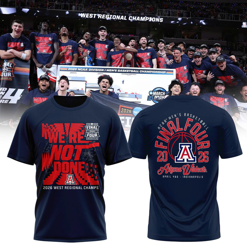 Arizona Wildcats West Region Champions 2026 T-Shirt NCAA March Madness Merch Fan Gear