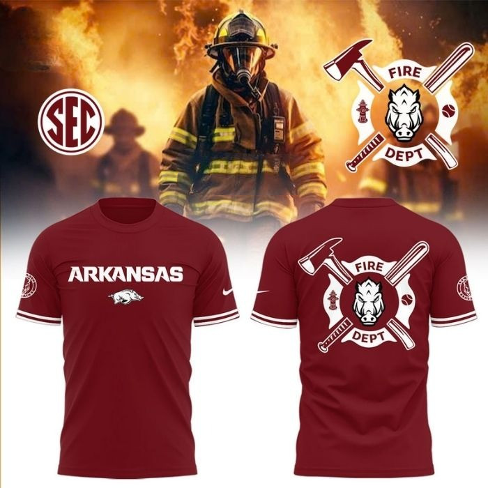 Arkansas Baseball x Firefighter Appreciation Shirt Gifts For Baseball Fans