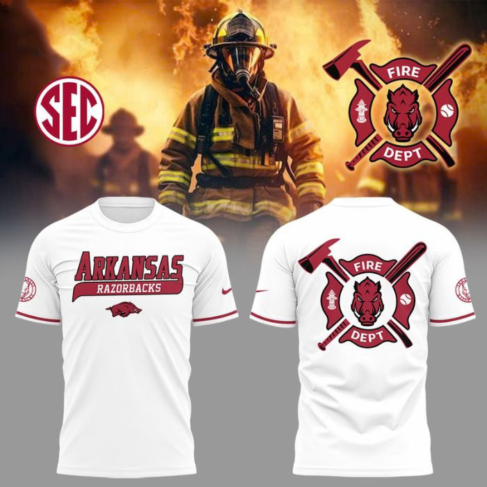 Arkansas Baseball x Firefighter Appreciation Shirt Gifts For Baseball Lovers