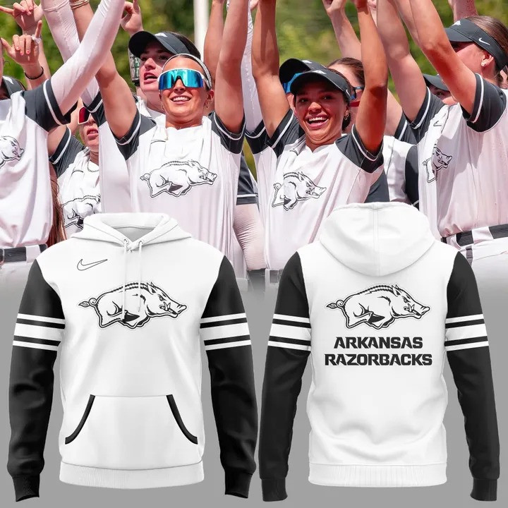 Arkansas Razorback Baseball Hoodie Omahogs 2025 New Black White Uniform Fan Merch Apparel