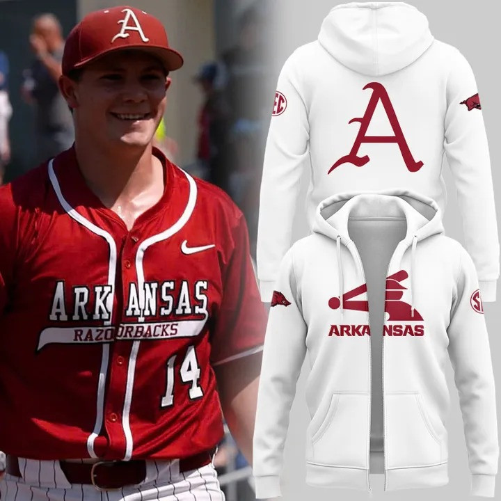 Arkansas Razorback Baseball The Omahogs 2025 Zip Hoodie Merch Great Fan Gifts For Him