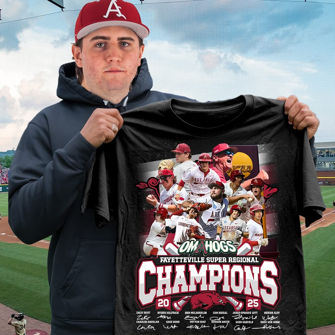 Arkansas Razorback Fayetteville 2025 Super Regional Champions Shirt The Omahogs Merch