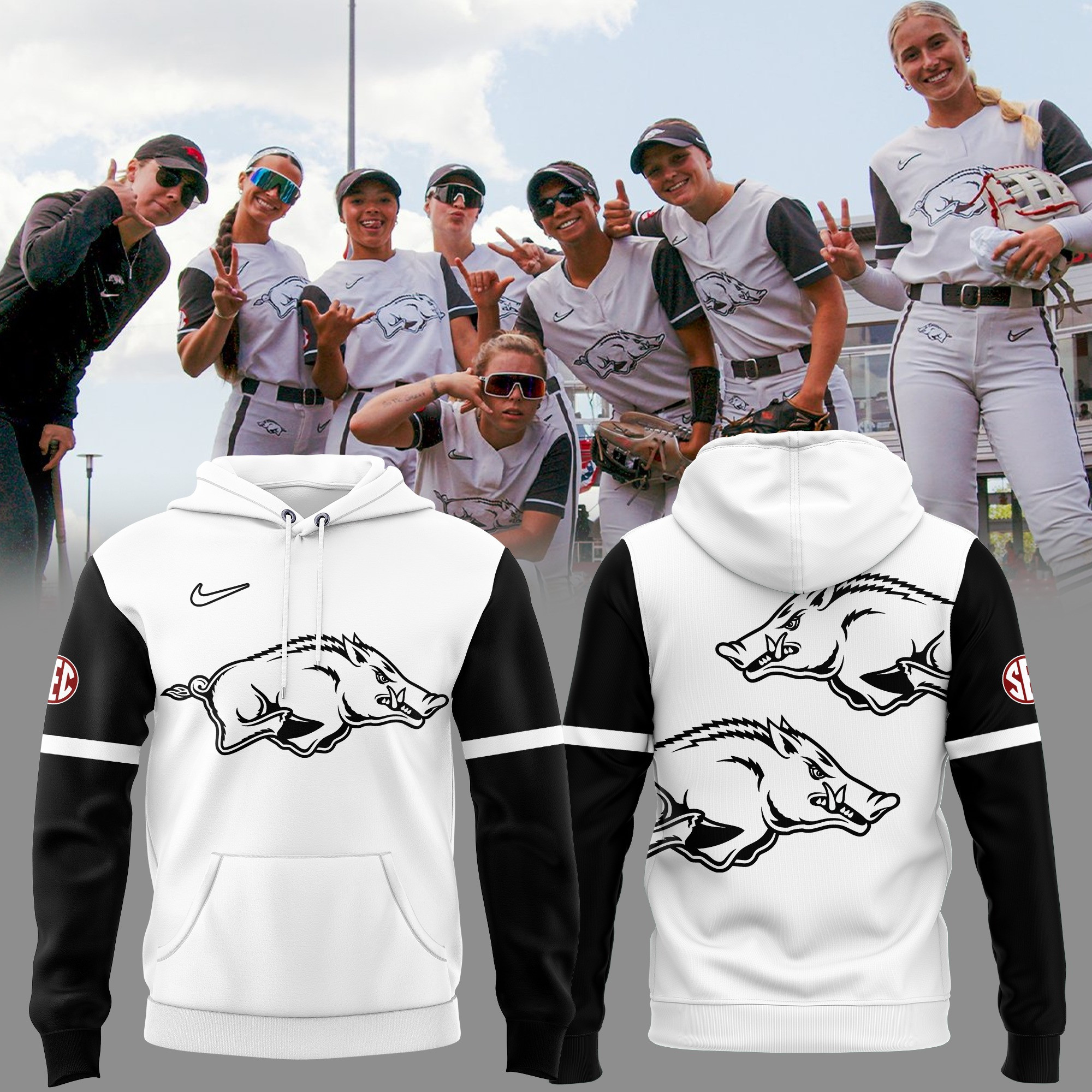 Arkansas Razorback Softball Hoodie The Hogs 2025 Merch Apparel Best Gifts For Fans