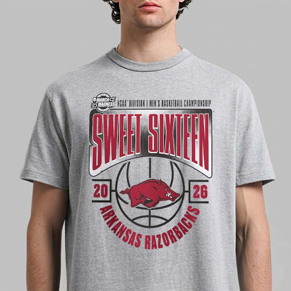 Arkansas Razorbacks Basketball 2026 NCAA T-Shirt March Madness Sweet 16 Shirt Fan Gift For Him