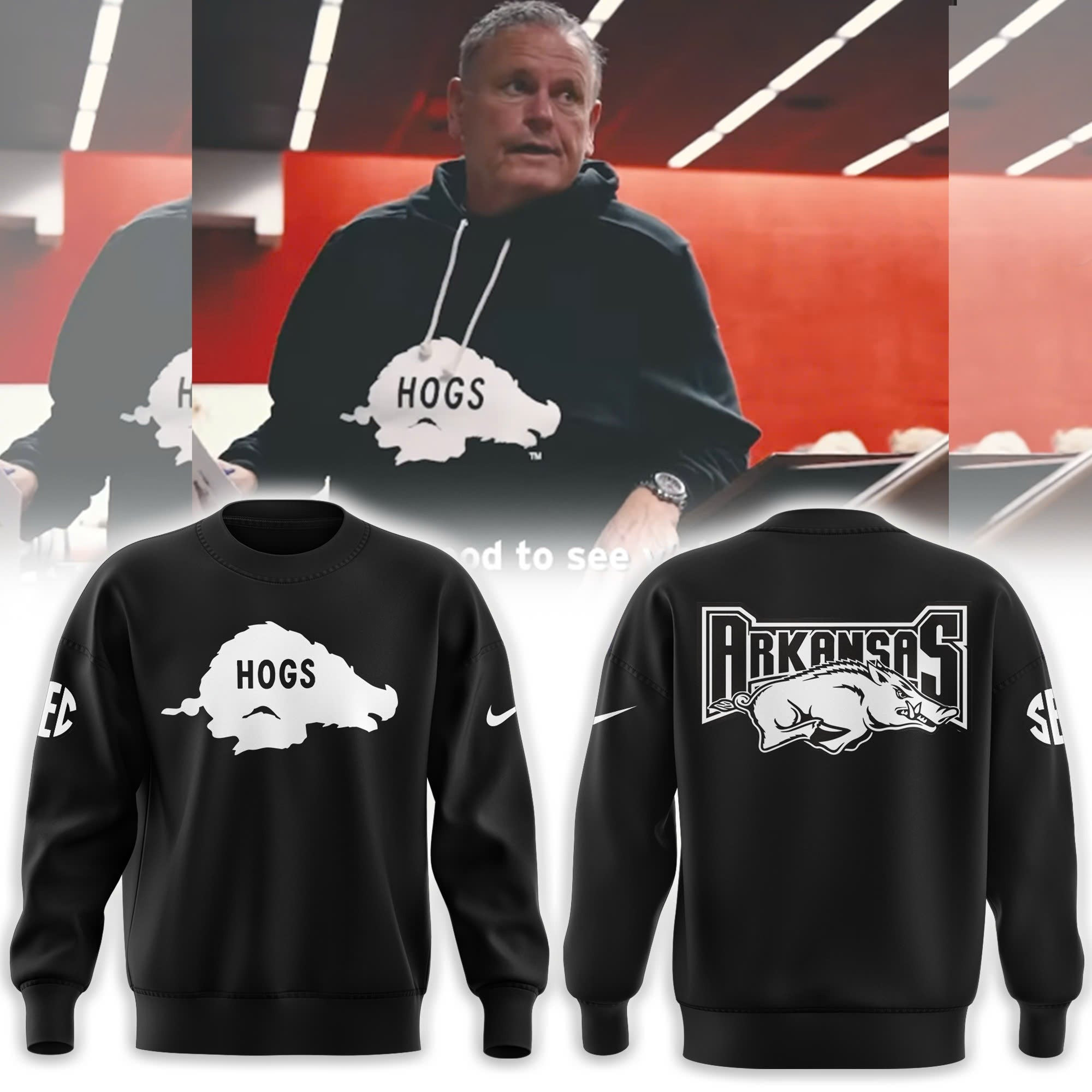 Arkansas Razorbacks HOGS Sweatshirt Unique Gifts For Baseball Fans