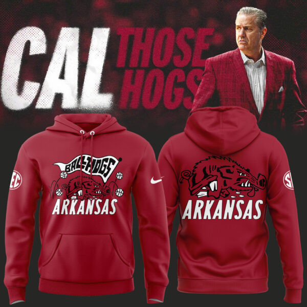 Arkansas Razorbacks Hoodie Coach John Calipari Arkansas Razorbacks Basketball Red Hoodie Gifts For Dad
