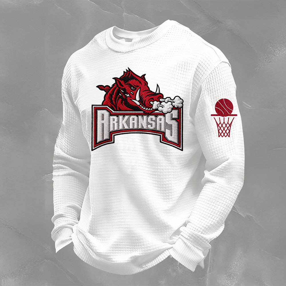 Arkansas Razorbacks Merch Basketball Long Sleeve Shirt Arkansas Razorbacks Fan Gears