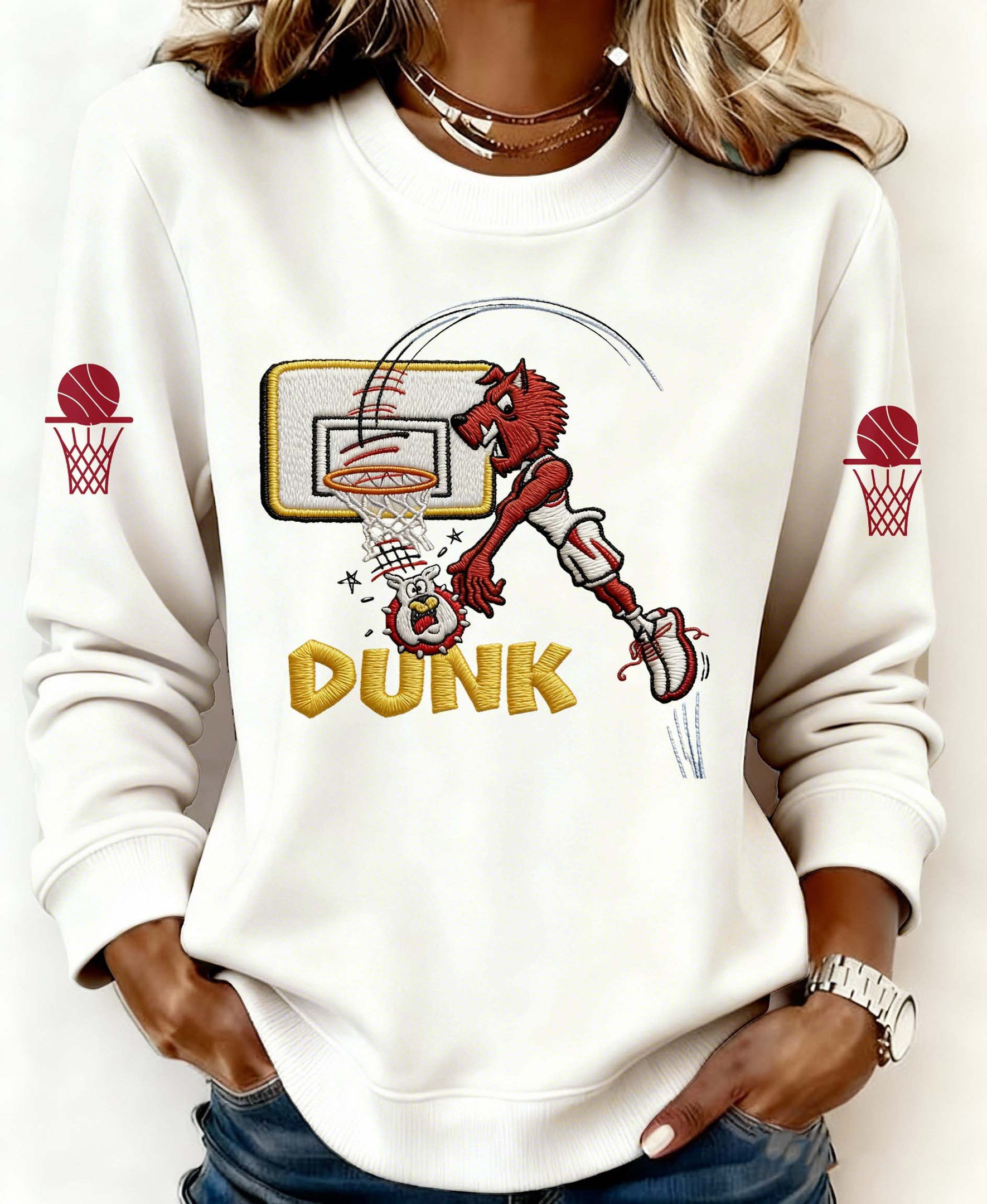 Arkansas Razorbacks Merch Dunk Basketball Sweatshirt Game Day Gifts For Women