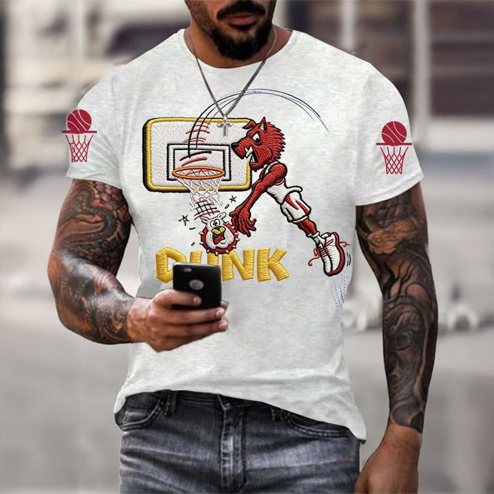 Arkansas Razorbacks Merch Dunk Basketball T-Shirt Arkansas Razorbacks Fan Gear