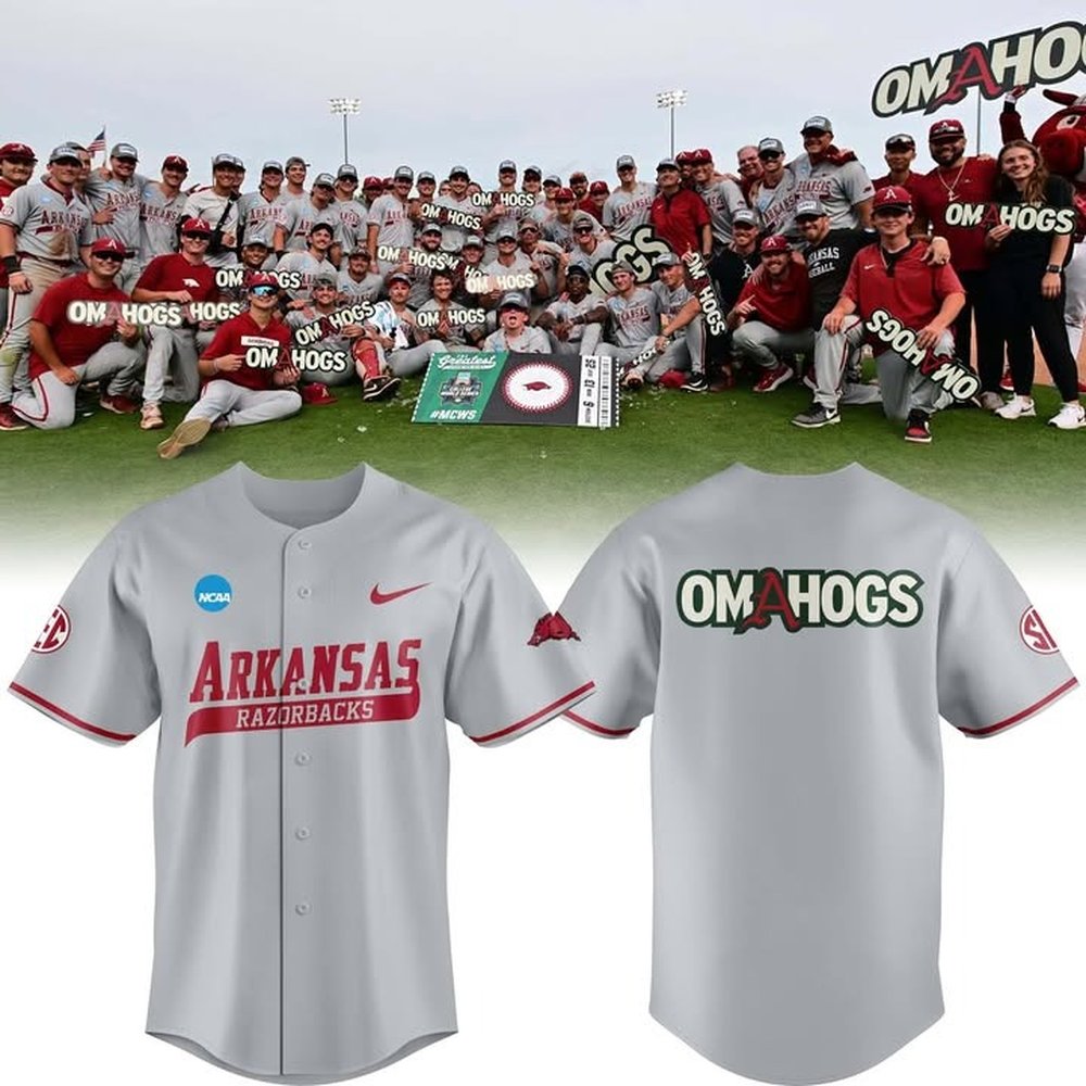Arkansas Razorbacks Omahogs Baseball Jersey Arkansas Razorbacks Merch Unique Baseball Gifts For Fans