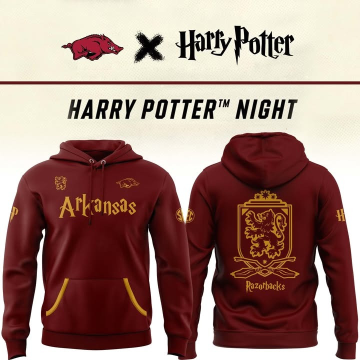 Arkansas Razorbacks x Harry Poster Night Hoodie Arkansas Razorbacks Merch