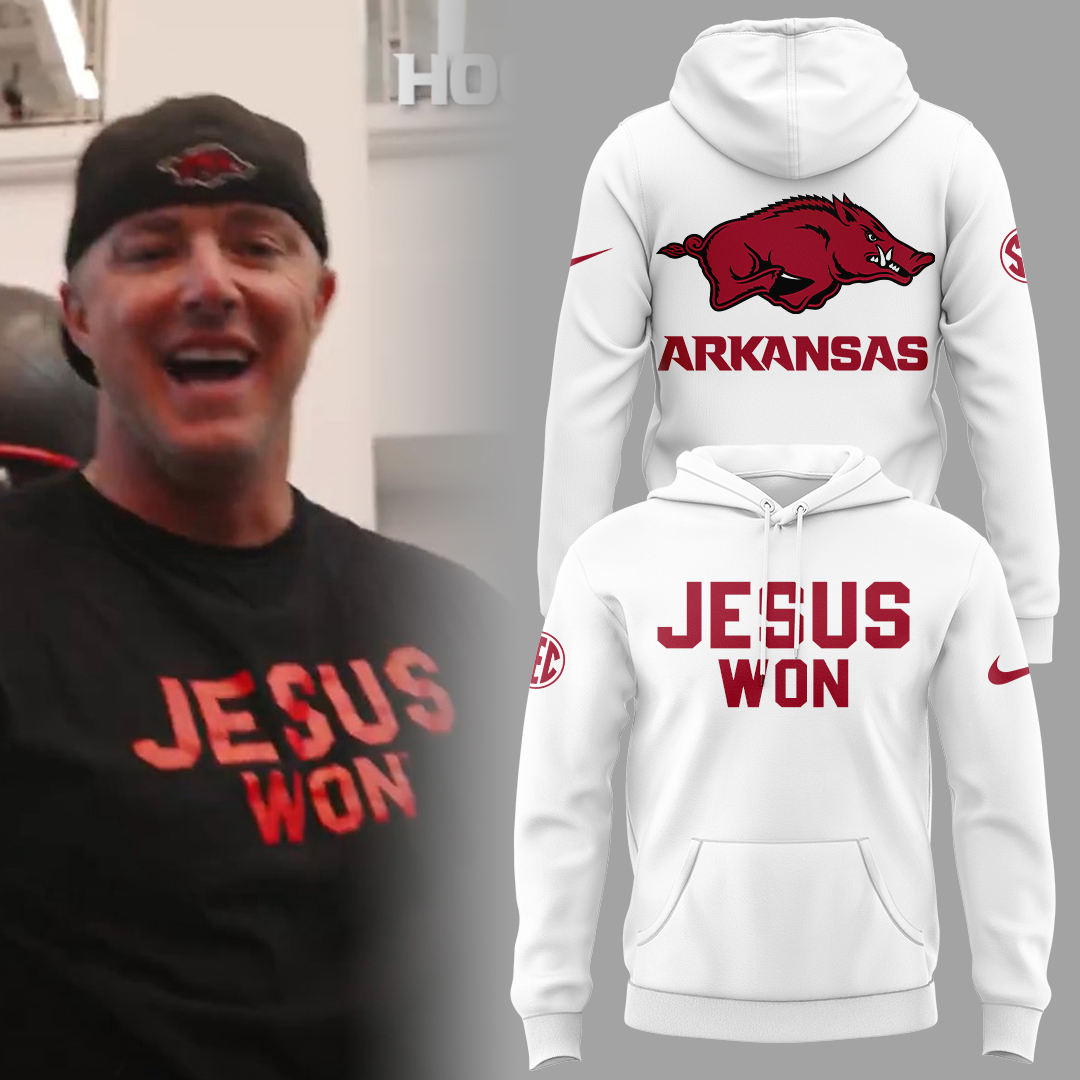 Arkansas x Jesus Won 2025 Hoodie Best Gifts For Football Fans